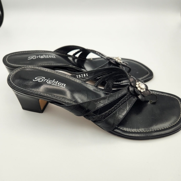 Brighton Kylie Flower Kitten Heel Thong Sandals 90s Y2K Size 10 - Picture 2 of 6